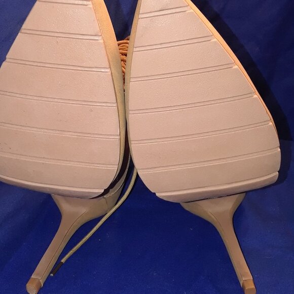 Women's Stiletto Combat Heel Booties, Pointed Toe High Heeled Lace Up Ankle - Picture 4 of 4